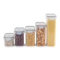 5 Piece Airtight Food Storage Containers Set | Clip Lock Lids | BPA Free | Pantry Organizer for Cereal, Pasta, Grains & Snacks