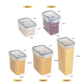5 Piece Airtight Food Storage Containers Set | Clip Lock Lids | BPA Free | Pantry Organizer for Cereal, Pasta, Grains & Snacks