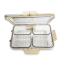 Transparent Lunch Box with 4 Removable Compartments | Locking Latch | Fridge & Picnic Organizer