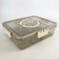 Transparent Lunch Box with 4 Removable Compartments | Locking Latch | Fridge & Picnic Organizer
